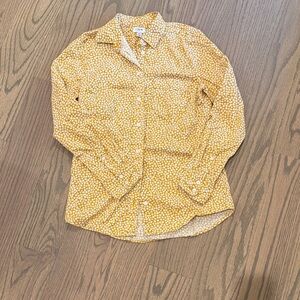 J. Crew Yellow Floral Button Down Shirt